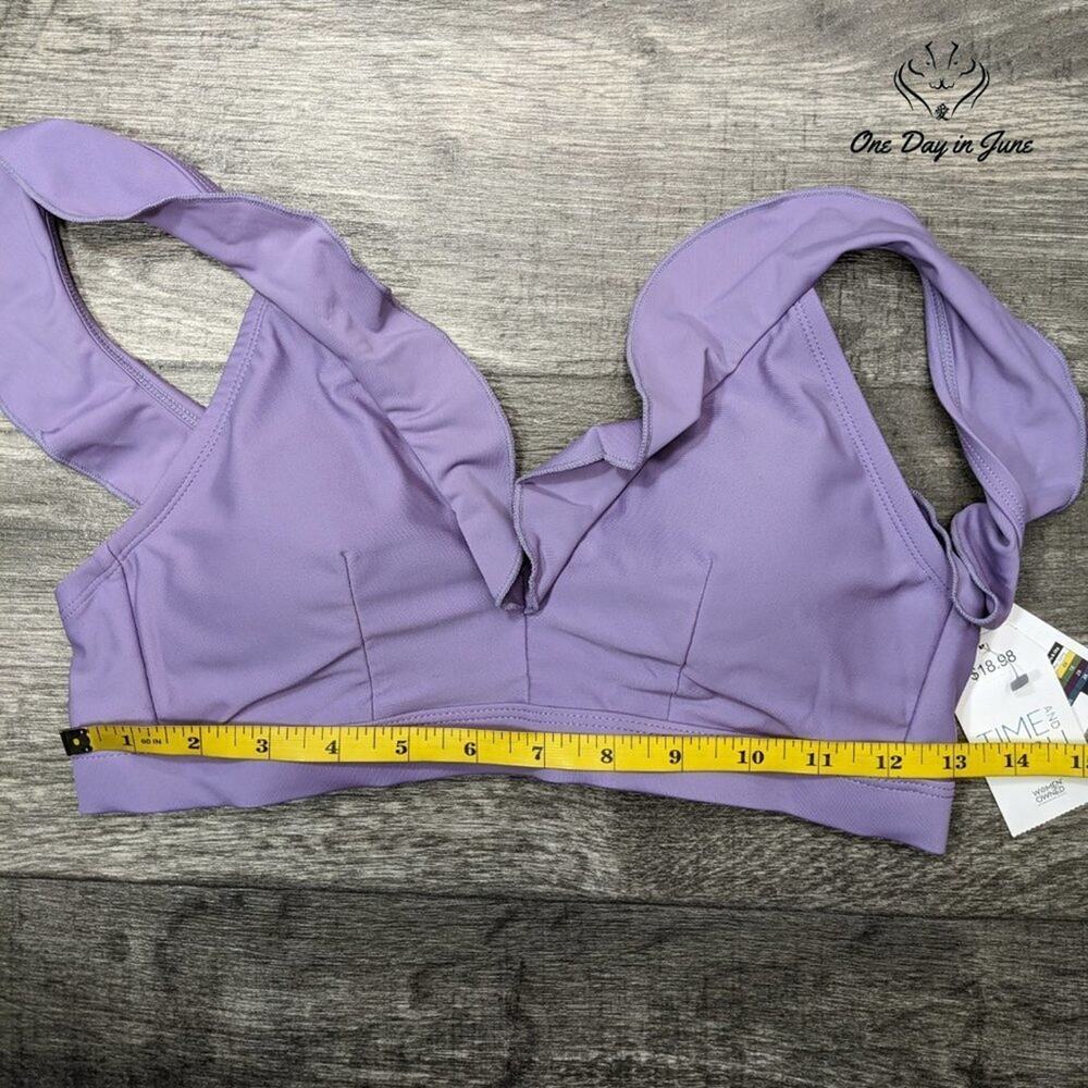 Time & True Ruffle Edge Bikini Top Size S - Picture 3 of 4